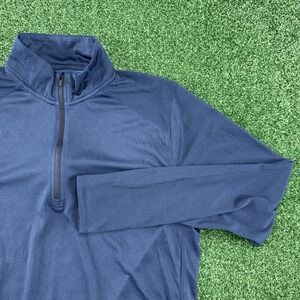 Rhone 1/4 Zip Performance Pullover Men's Long Sleeve Size Large Blue Thumb Holes